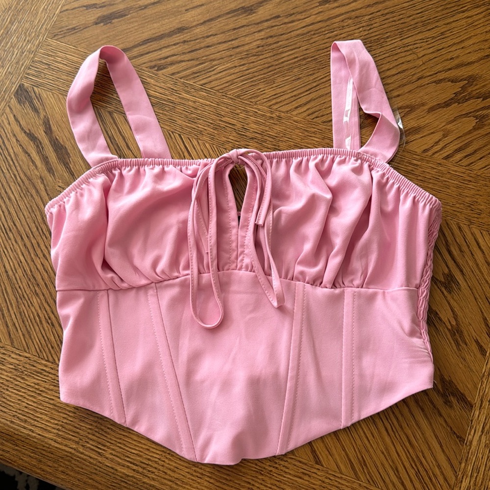 Kendall and Kylie Pink Corset Tank Top
